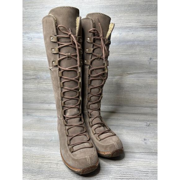 Timberland Shoes - Timberland Moorland Hollace Boots Womens 5.5 Tan Leather Lace Up Tall 69399